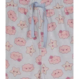 Kiddopanti Girls Light Blue Printed Pyjamas image 3