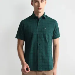 arrow sport Arrow Sports Blue Cotton Regular Fit Checks Shirt-picture-21