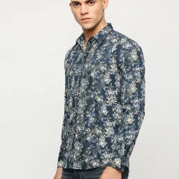 Pepe Jeans Blue Regular Fit Printed Cotton Shirt image 3