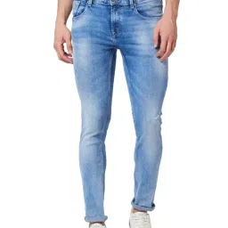 Spykar Blue Cotton Skinny Fit Distressed Jeans-picture-39