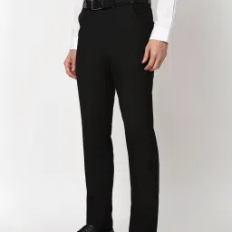 Peter England Black Slim Fit Trousers image 3