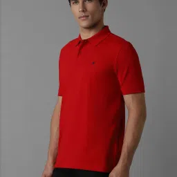 Louis Philippe Red Regular Fit Polo T-Shirt image 3