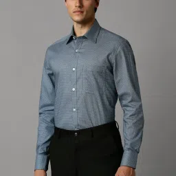 Louis Philippe Blue Cotton Regular Fit Printed Shirt image 3