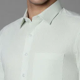 Louis Philippe Green Cotton Slim Fit Printed Shirt image 3