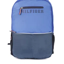 Tommy Hilfiger Unisex Blue Colourblocked Brand Logo Print Caverns Backpack-image-19