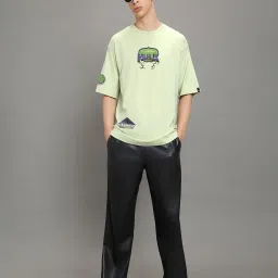 Bewakoof Official Marvel Merchandise Green Oversized Graphic T-Shirt image 3