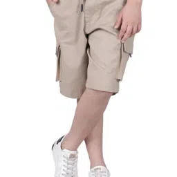 Cantabil Boys Beige Cotton Shorts-image-2