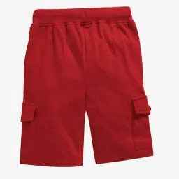 Kiddopanti Kids Red Solid Cargo Shorts image 2