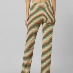 Only Multicolor Striped Flared Fit High Rise Pants image 2