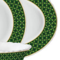 Larah by Borosil Yuri Fluted White Opalware 27 Pieces Dinner Set image 3