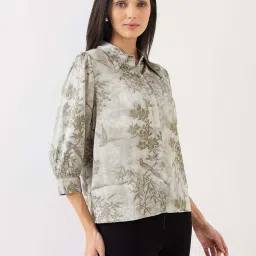 Spykar Silver Grey Regular Fit Printed Shirt image 3
