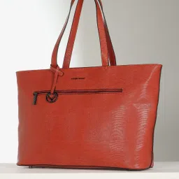 Allen Solly Brown Textured Medium Tote Handbag image 3