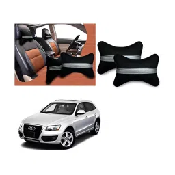 Auto Pearl Black Silver Strip Car Neck Cushion/Neck Pillow Compatible with Audi Q3-picture-25