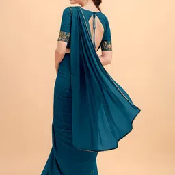 Anouk Solid Embroidered Gotta Patti Saree image 4