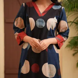 Love Chic Multi-Color Ajrakh Printed A-Line Kurta With Palazzo image 3