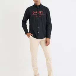 GANT Black Regular fit Printed Shirt image 3