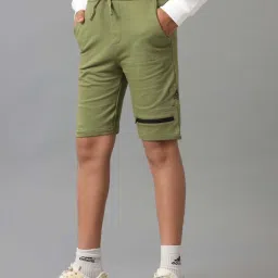 Under Fourteen Only Kids Olive Green Cotton Slim Fit Full Sleeves Short image 3