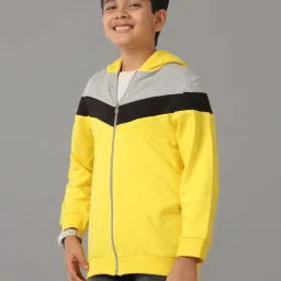 Under Fourteen Only Kids Yellow Cotton Printed Full Sleeves Sweatshirt image 3