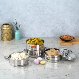 Sumeet Silver Stainless Steel 1 Unit Tiffin Box image 3
