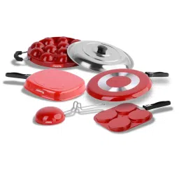 Sumeet Elegant Design Red Aluminium Cookware Set image 3