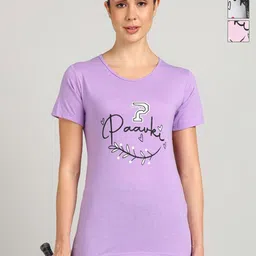 PAAVKI Women Pack of 3 Typography Printed Round Neck Cotton T-shirts-picture-30