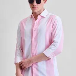 Snitch Men Smart Slim Fit Opaque Striped Casual Shirt image 1