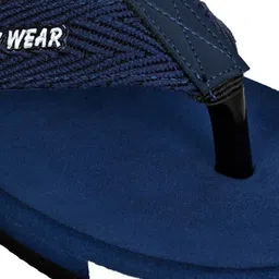 Cozy Wear Men Blue Solid Synthetic One Toe Slip-On Flip Flops image 2