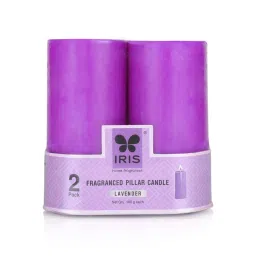 IRIS Purple Home Fragrances Lavender Fragrance Pillar Candles - Set of 2 image 3