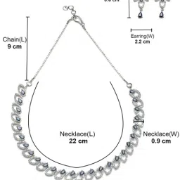 Zeneme Rhodium Plated AD Studded Jewellery Set image 2