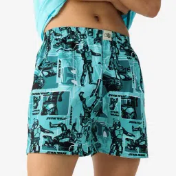 The Souled Store Star Wars: Troopers Green Printed Boxer Shorts-image-2