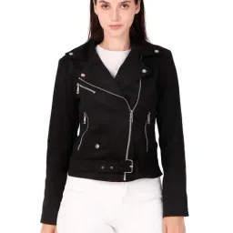 Leather Retail Black Regular fit Solid Casual Jacket-picture-26