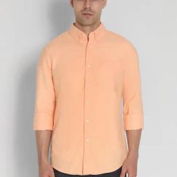 American Eagle Peach Slim Fit Shirt-picture-25