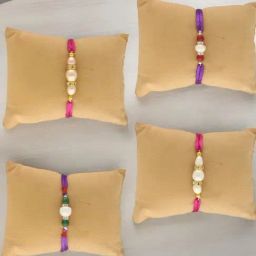 Sri Jagdamba Pearls Combo of 4 Elegant Pearl Rakhis-picture-12