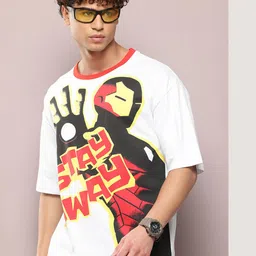 Kook N Keech Marvel Deadpool Printed Drop-Shoulder Sleeves Oversized Pure Cotton T-shirt-image-48