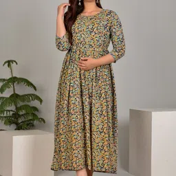 FASHION CLOUD Women Floral Printed Gotta Patti Cotton Maternity Gotta Patti Anarkali Kurti-picture-37