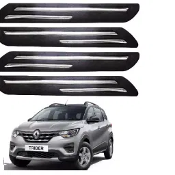SCA Rubber Car Side Bumper Protector Guard with Double Chrome Strip for Renault Triber All Model Black (Set of 4)-picture-45