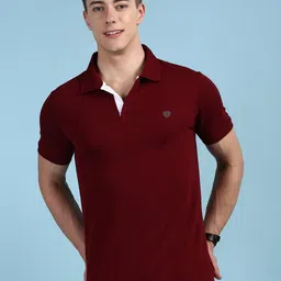 Lux Cozi Men Solid Polo Collar Cotton T-shirt-picture-29