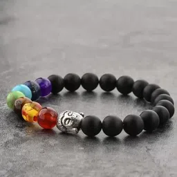 Sukhad Buddha Charms & 7 Chakra Reiki Beaded Elasticated Bracelet-picture-19