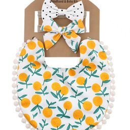 Bembika Baby Feeding Essential Baby Feeding Bib And Bow Floral-Yellow-picture-36