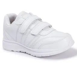 TRASE Solid Double Velcro Closure School Shoes - White-picture-27