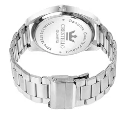 CRESTELLO Men Round Dial & Stainless Steel Bracelet Style Analogue Watch CR-GR248-BLK-CH image 5