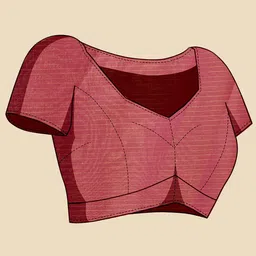 AMRUTKALA SAREES Checked Woven Design Zari Border Saree with Blouse Piece image 2