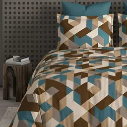 tundwal's Brown & Cream-Coloured Geometric Heavy Winter 350 GSM Single Bed Comforter image 5
