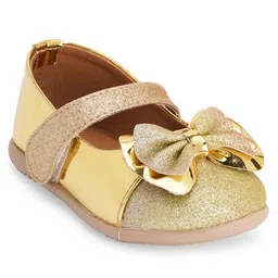 mine sole Minesole Shimmer & Bow EmbellishedBallerinas - Gold image 3