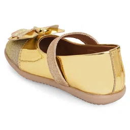 mine sole Minesole Shimmer & Bow EmbellishedBallerinas - Gold image 4