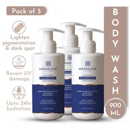 Mannlich Set Of 3 Multivitamin De-Tan Body Wash With 2% Kojic Acid - 300 ml Each-picture-13