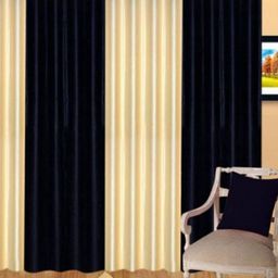 BELLA TRUE Gold-Toned & Blue 4 Pieces Semi Transparent Window Curtains-picture-12