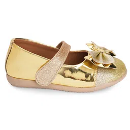 mine sole Minesole Shimmer & Bow EmbellishedBallerinas - Gold image 5