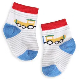 Kicks & Crawl Cotton Pack of 3 Dinosaur & Vehicles Designed Socks - Multi Colour image 4