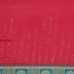 Mitera Pink & Blue Pure Chiffon Saree image 4